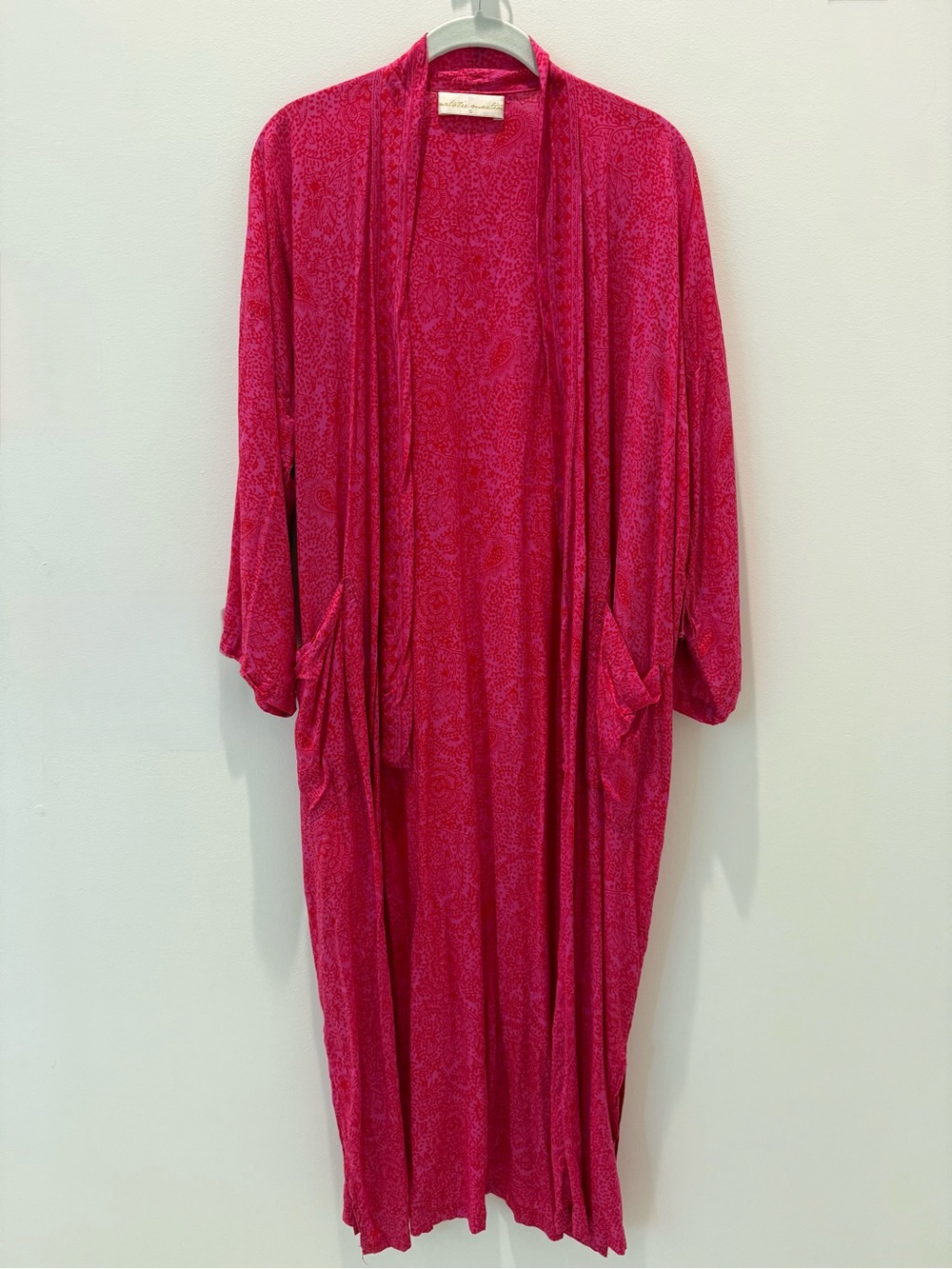 NATALIE MARTIN Diane Long Robe in Shangri-La Raspberry size S